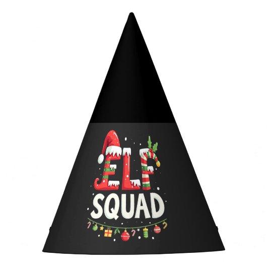 Elf Squad Funny Matching Christmas Outfit Partyhütchen (Vorderseite)