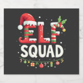 Elf Squad Funny Matching Christmas Outfit Schaumweinetikett (Einzelnes Label)