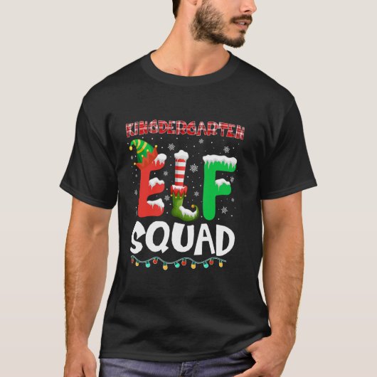 Elf Squad Kindergarten Christmas Matching Pajamas  T-Shirt (Vorderseite)