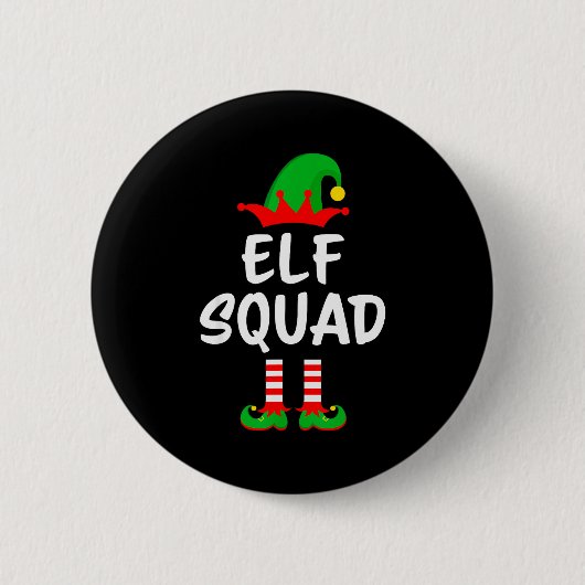 Elf Squad Matching Family Christmas Button (Vorderseite)
