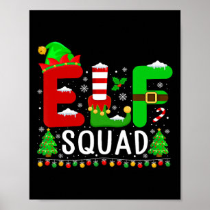 Elf Squad Matching Family Weihnachten Weihnachtsma Poster