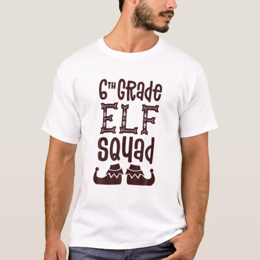 Elf Squad Matching Lehrer Weihnachtsfest T-Shirt (Vorderseite)