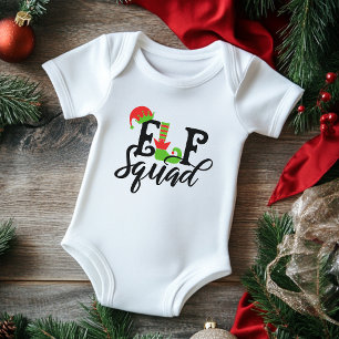 Elf Squad Moderne Typografie Weihnachtsfeiertage Baby Strampler