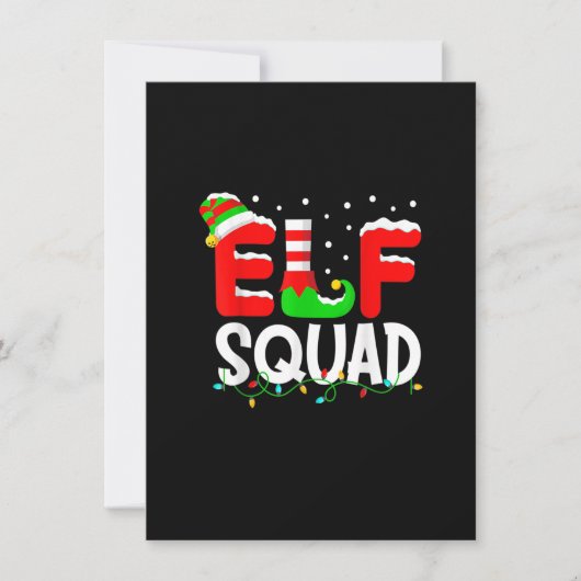 Elf Squad Shirt Funny Family Christmas Matching Pa Einladung (Vorderseite)