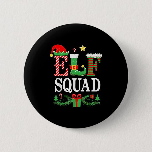 Elf Squad Shirt Kids Adult Men Women Christmas Cre Button (Vorderseite)