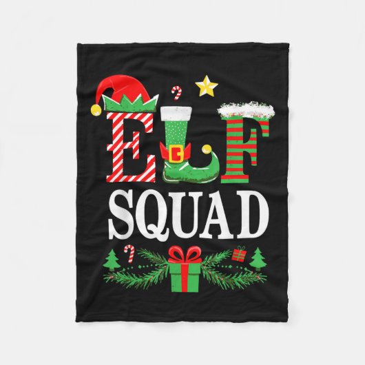 Elf Squad Shirt Kids Adult Men Women Christmas Cre Fleecedecke (Vorderseite)