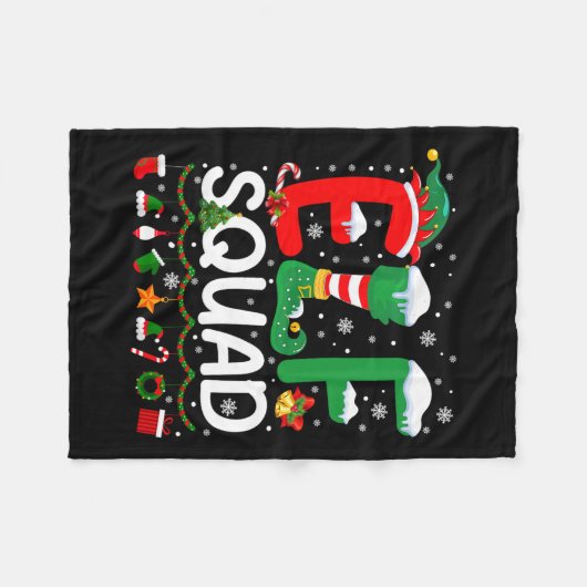 Elf Squad Weihnachtsfamilie Matching Pajamas Kids  Fleecedecke (Vorderseite (Horizontal))