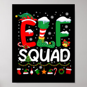 Elf Squad Weihnachtsfamilie Matching Pajamas Kids Poster