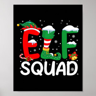 Elf Squad Weihnachtsfamilie Matching Pajamas Kids Poster