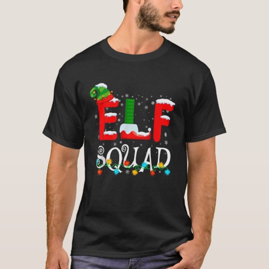 Elf Squad Xmas Pajamas Christmas Family Matching T-Shirt (Vorderseite)