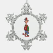 Elf Standing Attention pewter snowflake ornament (Vorderseite)