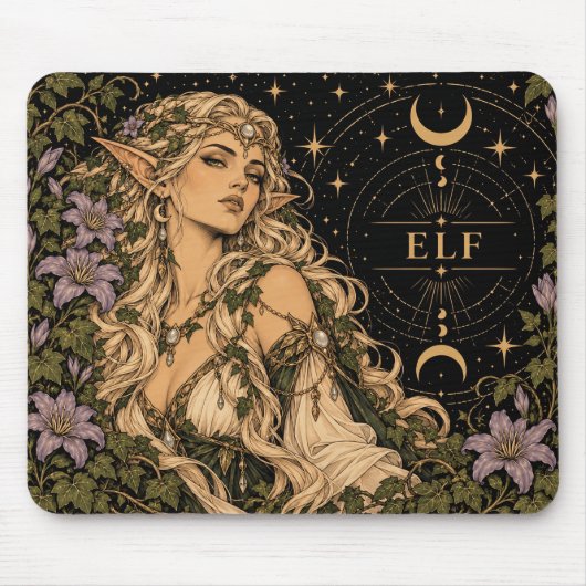 Elf, Sternen-Tarot-Kunst Mousepad (Vorne)