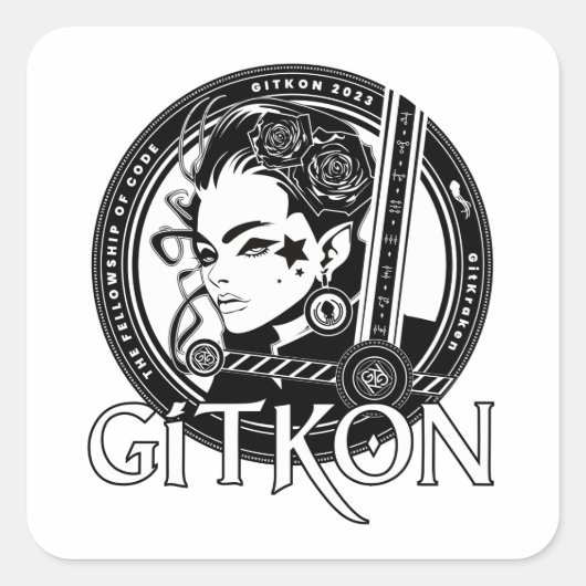 Elf Sticker | GitKon: Das Fellowship of Code (Vorderseite)