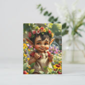 Elf Strawberry Postkarte (Stehend Vorderseite)