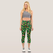 Elf the Movie Candy Pattern Capri Leggings (Vorderseite)