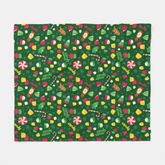 Elf the Movie Candy Pattern Fleecedecke (Vorderseite (Horizontal))