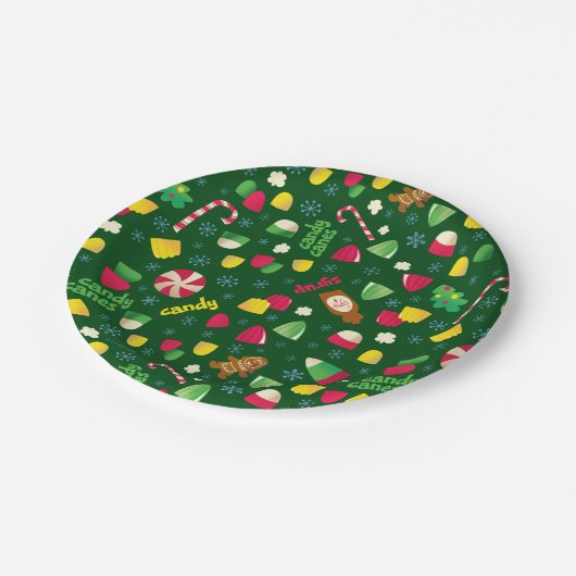 Elf the Movie Candy Pattern Pappteller (Schrägansicht)