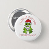 Elf Toad Frog Pun fertig zu Weihnachten Button (Vorne & Hinten)