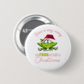 Elf Toad Frog Pun fertig zu Weihnachten Button (Vorne & Hinten)