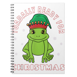 Elf Toad Frog Pun fertig zu Weihnachten Notizblock