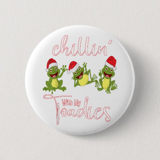 Elf-Toad-Frosch-Wortspiel Toadally bereit für Weih Button (Vorderseite)
