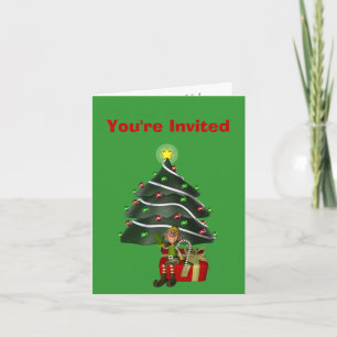 Elf Tree Weihnachtsfeier Einladung