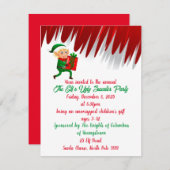 Elf Ugly Sweater Holiday Einladung (Vorne/Hinten)