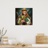 Elf und Baby-Drache Poster (Küche)