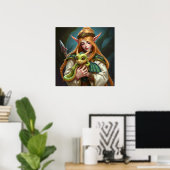 Elf und Baby-Drache Poster (Heimbüro)