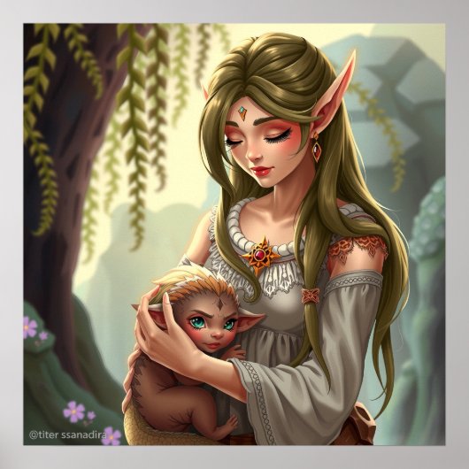 Elf und Baby Poster (Vorne)