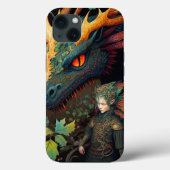Elf und Dragon Fantasy Art Case-Mate iPhone Hülle (Rückseite)