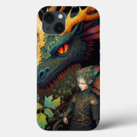 Elf und Dragon Fantasy Art