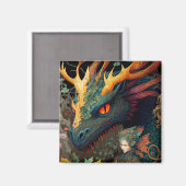 Elf und Dragon Fantasy Art Magnet (Vorderseite/Rückseite)