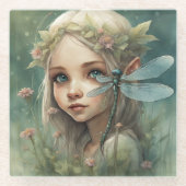 Elf und Dragonfly 3 Glasuntersetzer (Vorderseite)
