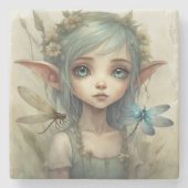 Elf und Dragonfly 4 Steinuntersetzer (Vorderseite)
