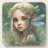 Elf und Libelle 3 Getränkeuntersetzer (Vorderseite)