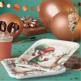 Elf und Rentier Pappteller