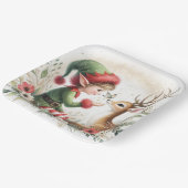 Elf und Rentier Pappteller (Gewinkelt)