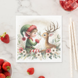 Elf und Rentier Serviette
