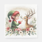 Elf und Rentier Serviette (Vorderseite)