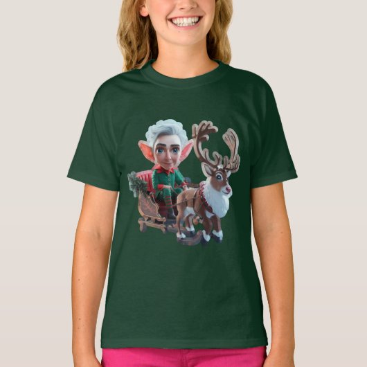 ELF und Rentierkids-T - Shirt (Vorderseite)
