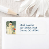 Elf und Snowman Retro Rücksendeadresse (Insitu)