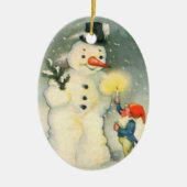 Elf und Snowman Vintage Weihnachtsschmuck (Vorne)