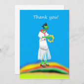 Elf und Tambourine Dankeskarte (Vorne/Hinten)