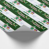 Elf und Teddy mit zwei Köpfen, Heilige Beeren, Sch Geschenkpapier (Ecke)