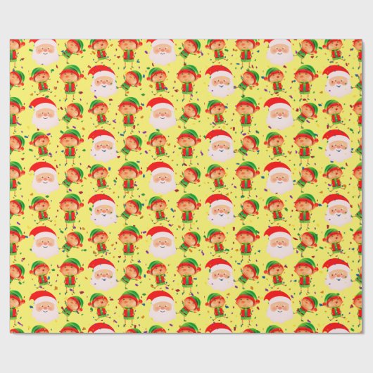 Elf und Weihnachtsfeiertag niedlich festlich Geschenkpapier (Flach)