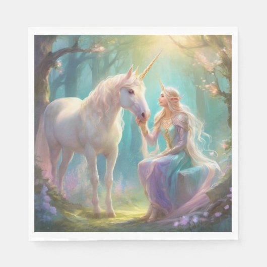 Elf Unicorn Paper Serviette (Vorderseite)