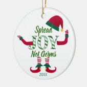 elf verbreitete Freude nicht Keime 2020 covid19 Sp Keramik Ornament (Links)