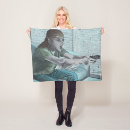 Elf Video Game Player Fantasy Art Fleece Blankon