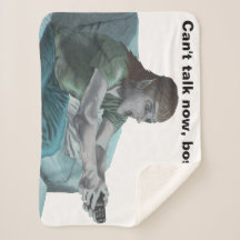 Elf Video Game Player Fantasy Art Sherpa Blanket